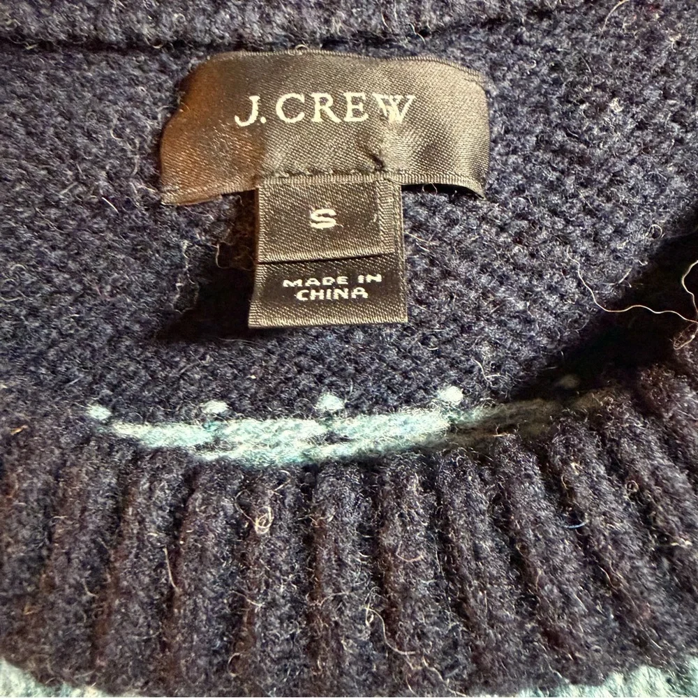 Vintage Y2K J. Crew Wool Fair Isle Sweater Small